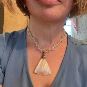 SHELL y-necklace, unusual and exotic.